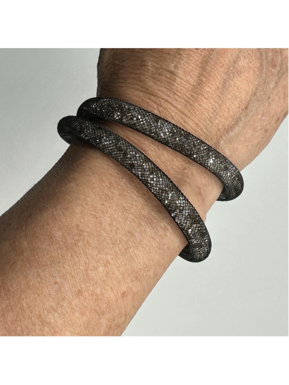 Swarovski Stardust Crystal Mesh Chocker Necklace Bracelet Black Sparkling